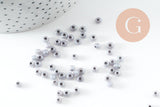 Grosses perles de rocaille gris irisé 4mm, x10Gr (G3673)