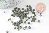 Grosses perles de rocaille gris transparent, perles rocaille, grosse perles grises, création bijoux,4mm, x10 Gr (G3740)