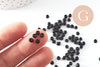 Grosses perles rocaille noire 4mm, x10Gr (G0901)