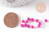Grosses perles rocaille rose foncé peintes 4mm, x 10Gr (G3738)