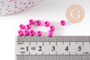 Grosses perles rocaille rose foncé peintes 4mm, x 10Gr (G3738)