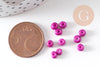 Grosses perles rocaille rose fuchsia peintes 4mm,perles rocaille rose opaque, perles verre, création bijoux, x 10Gr (G3736)
