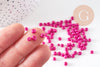 Grosses perles rocaille rose nacré peintes 4mm,perles rocaille, rose opaque, perles verre, x 10Gr (G0190)