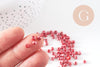 Grosses perles rocaille rouge nacré,fperles rocaille rouge opaque, diamètre 4mm x 10Gr (G3733)