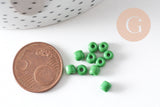 Grosses perles rocaille vert 4mm, x10Gr (G3816)