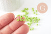 Grosses perles rocaille vert clair 4mm, x10 Gr (G1593)
