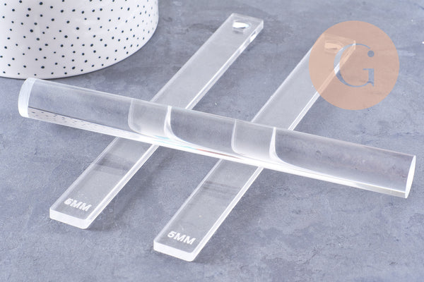 Guide de profondeur pour pâte polymère acrylique transparent 2-3-4-5-6mm, x2 (G10708)