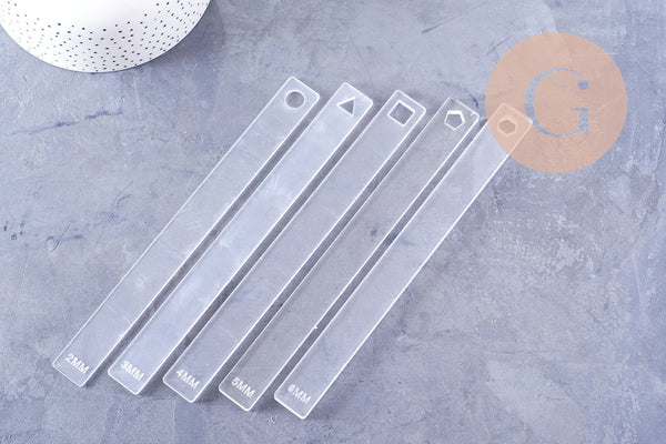 Guide de profondeur pour pâte polymère acrylique transparent 2-3-4-5-6mm, x2 (G10708)