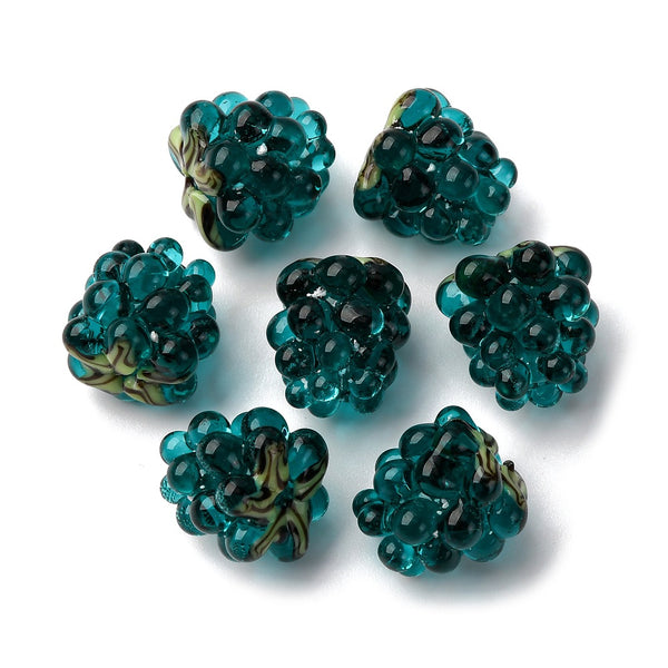 Perle framboise verre tchèque coloré 12.5mm, x1 (G11026)