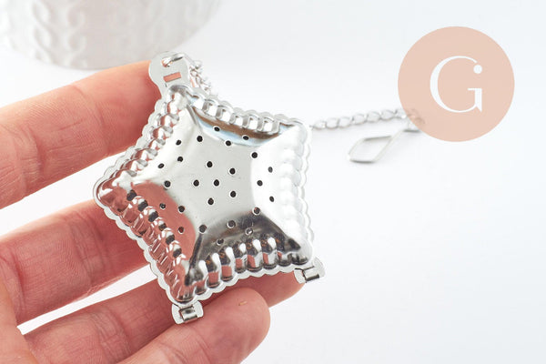 Infuseur à thé étoile acier 304 inoxydable avec crochet, Idée cadeau amateur de thé x1 (G9420)