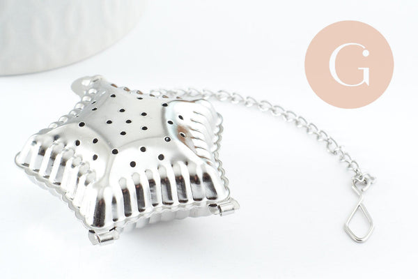 Infuseur à thé étoile acier 304 inoxydable avec crochet, Idée cadeau amateur de thé x1 (G9420)