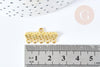 Intercallaire bracelet 5 rangs zamac doré 10mm, des fournitures pour création bijoux, x2 (G8790)
