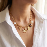 DIY Necklace Kit 304 Stainless Steel Charms Golden Chain, x1 VALID