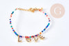 Kit bracelet Vecchio multicolore personnalisé lettres zircon, Coffrets et kits pour la création de bijoux fantaisie DIY, la pochette (G8747)