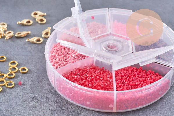 Kit de perles rocaille façon Miyuki Mix Rose, x1 (G9189)