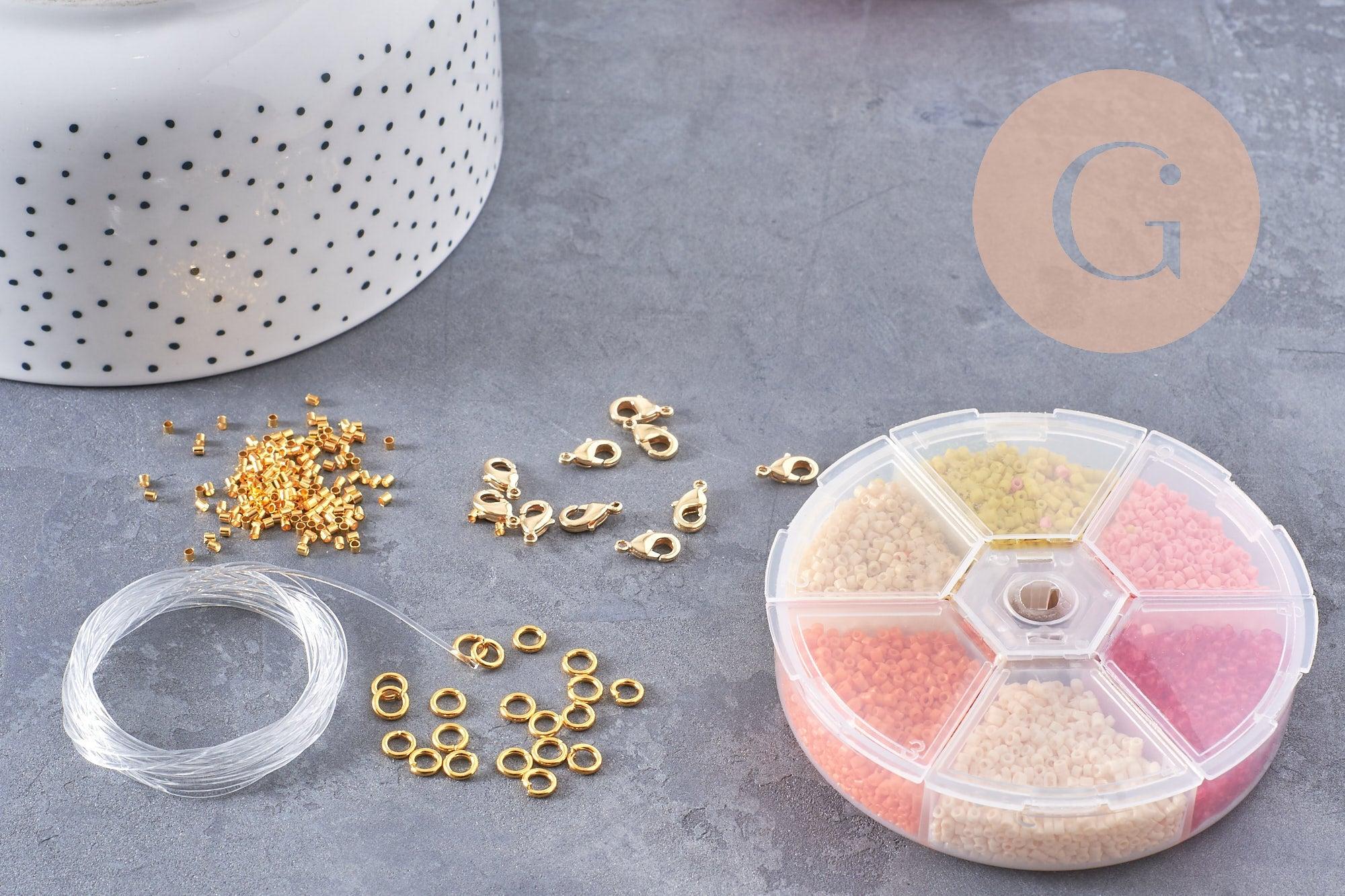 Kit de perles rocaille façon Miyuki Mix jaune-orange, x1 (G9190)