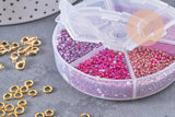 Kit de perles rocaille façon Miyuki Mix violet, x1 (G9191)