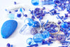 Kit mix de perles bleues Santorin, Coffrets et kits pour la création de bijoux fantaisie DIY, x1 (G8346)