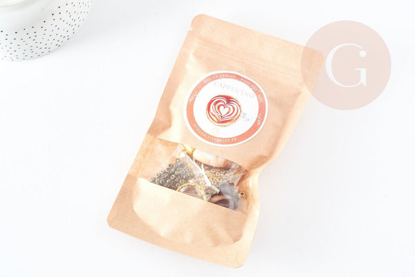 Kit mix de perles chocolat Capuccino, Coffrets et kits pour la création de bijoux fantaisie DIY, le kit, G9134