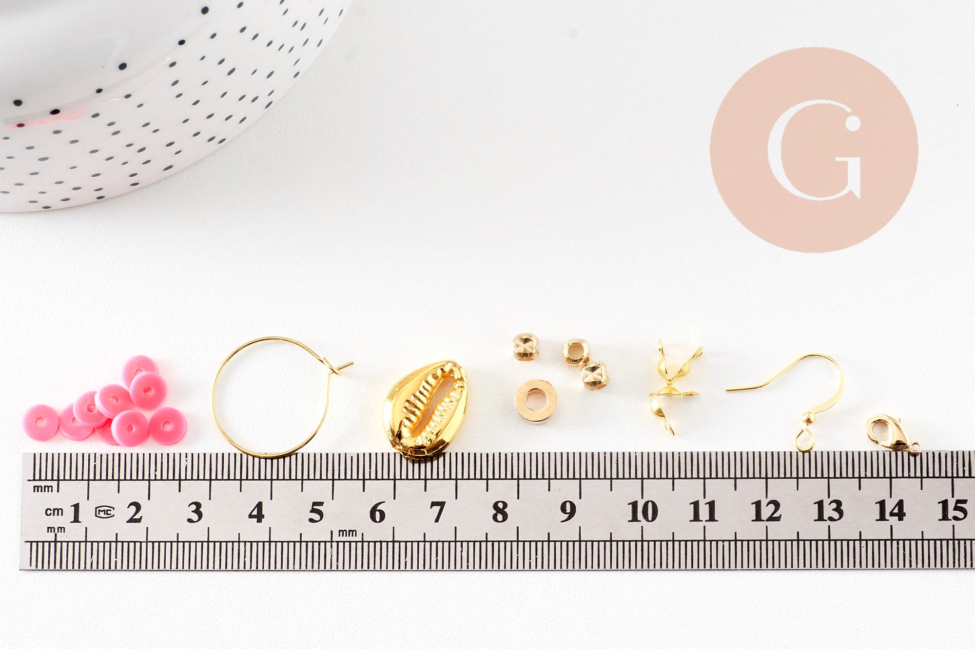 Kit mix de perles heishi vert caramel, Coffret et kit pour création de bijoux fantaisie, x1 (G9997)
