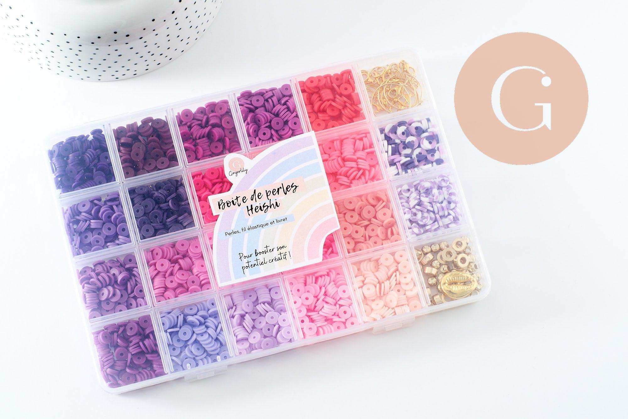 Kit mix de perles heishi violet rose, x1 (G9788)