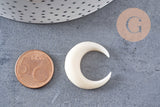 Lune corne blanche naturelle 8mm, Septum piercing écarteur corne naturelle x1 (G0253)