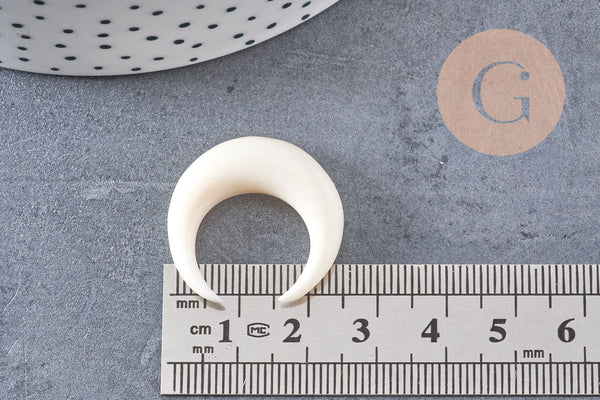 Lune corne blanche naturelle 8mm, Septum piercing écarteur corne naturelle x1 (G0253)