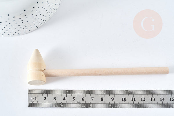 Maillet bijoux bois naturel 152-157mm,outils création Bijoux,outil bijouterie, x 2 (G8155)
