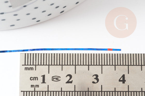 Masking Tape ongles bleu irise, masking tape,adhésif papier, scrapbooking, papeterie, décoration,1mm x 20mètres G2015