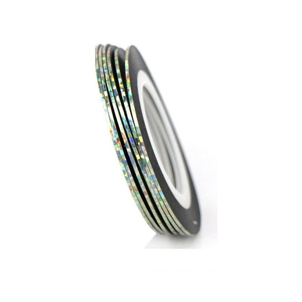 Masking tape ongles hologramme,masking tape,adhésif papier, scrapbooking,nail art, décoration,1mm x 20mètres G2532