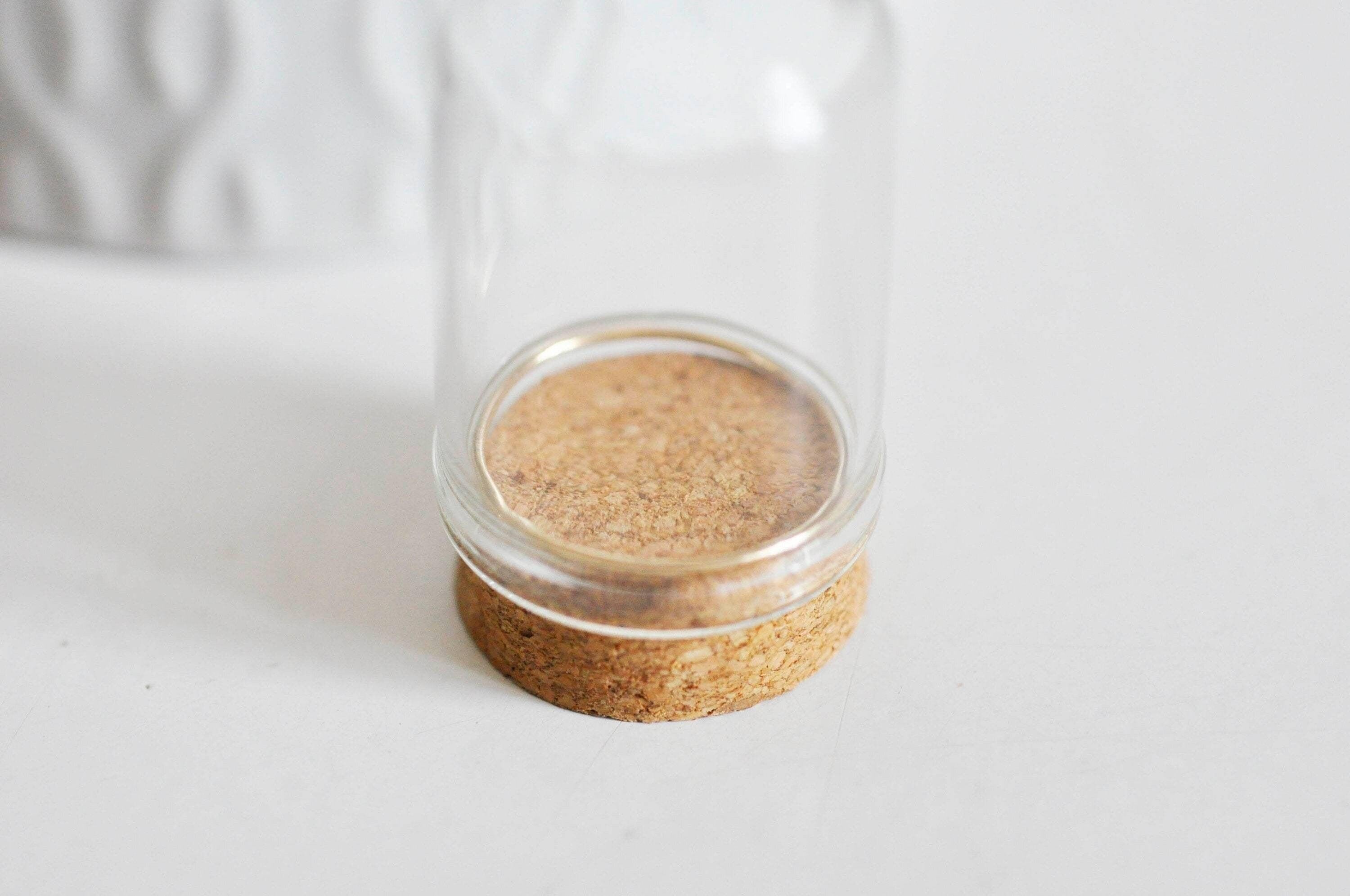 Mini cloche en verre et support en liège 36.5mm, x1 (G0763)