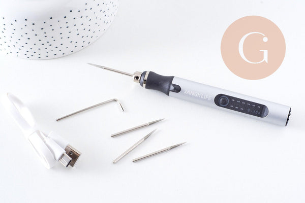 Mini-perceuse pour création de bijoux polymère & laiton avec mèches, x1 (G10206)