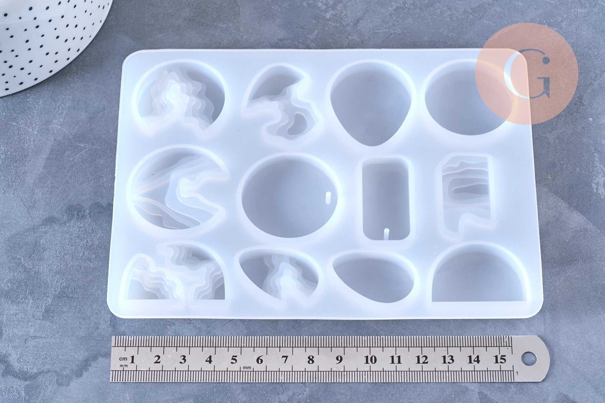 Moule pour fabrication boucles créoles résine 171x126mm, moule en silicone pour réaliser des bijoux avec inclusion en résine, x1 G6297