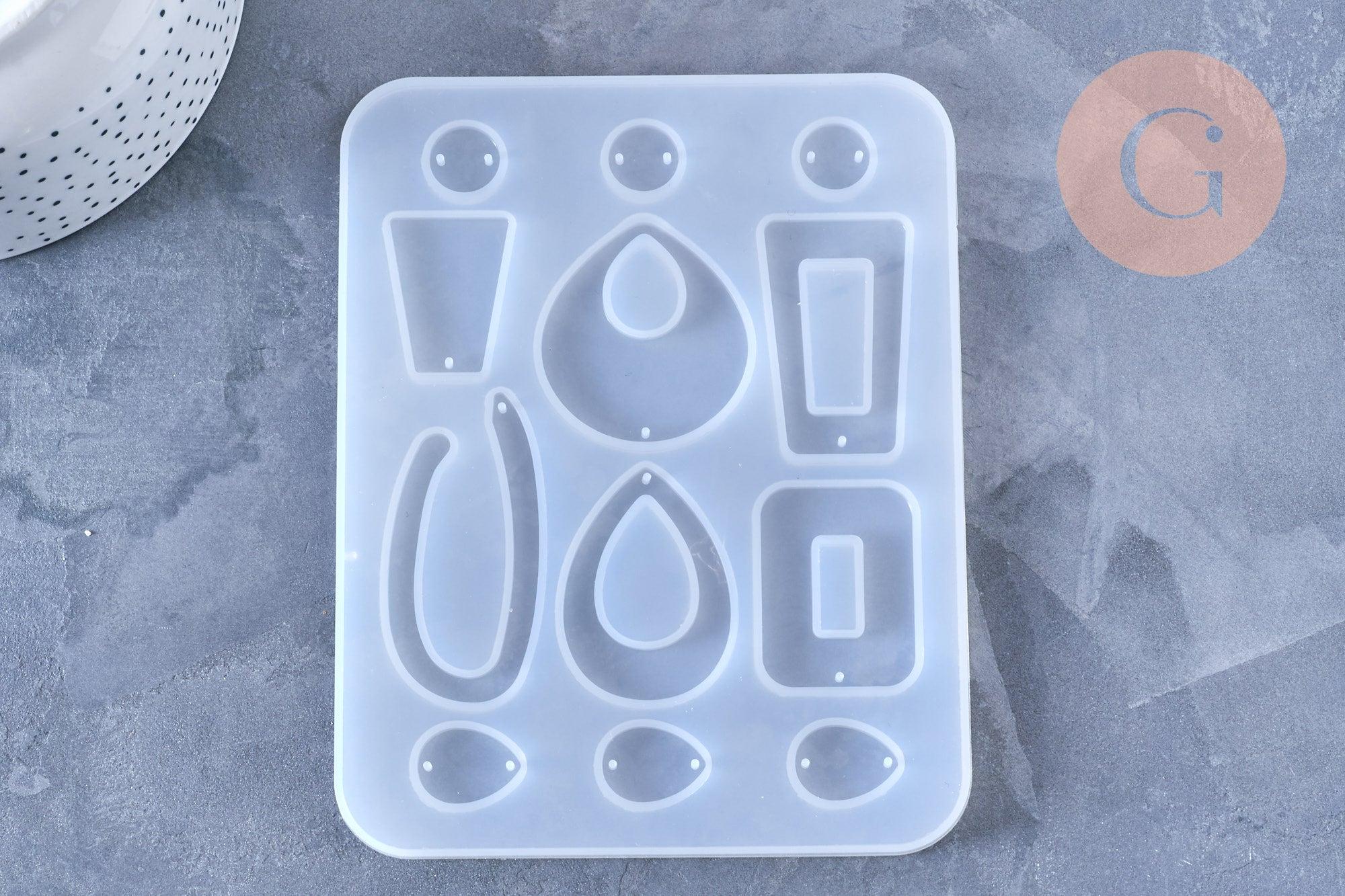 Moule pour fabrication boucles créoles résine, un moule en silicone pour réaliser des bijoux avec inclusion en résine, x1 G4177