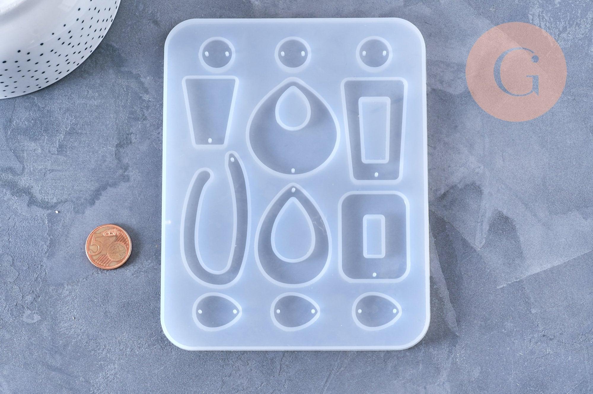 Moule pour fabrication boucles créoles résine, un moule en silicone pour réaliser des bijoux avec inclusion en résine, x1 G4177