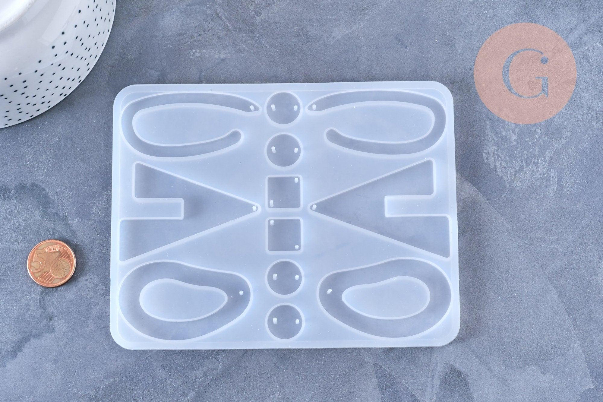 Moule pour fabrication boucles créoles résine, un moule en silicone pour réaliser des bijoux avec inclusion en résine, x1,G6312