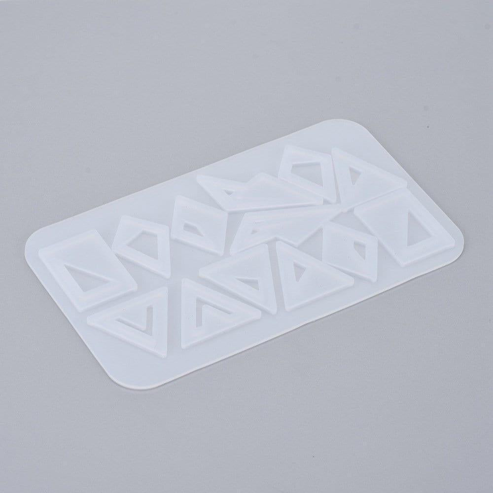 Moule triangle fabrication boucles pendentif résine, un moule en silicone pour réaliser des bijoux avec inclusion en résine, x1 (G6301)