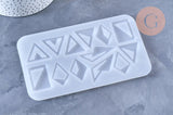 Moule triangle fabrication boucles pendentif résine, un moule en silicone pour réaliser des bijoux avec inclusion en résine, x1 (G6301)