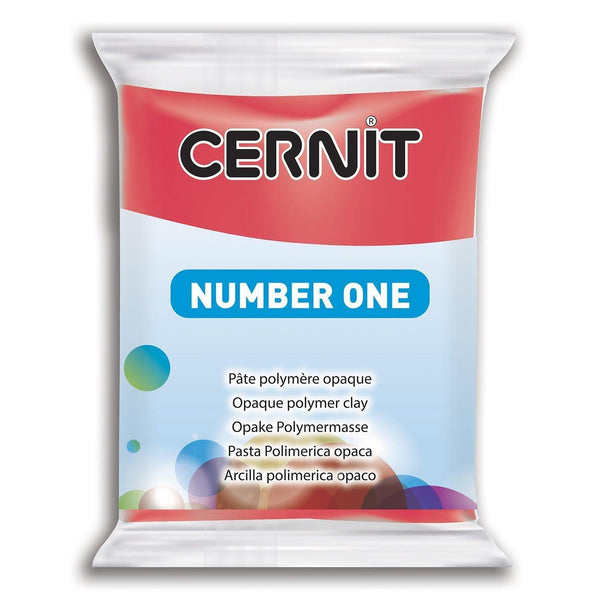 Pâte polymère Cernit Number one opaque - Rouge Carmin x56g (G10436)