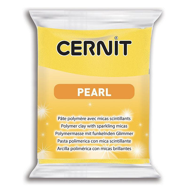Pâte polymère Cernit PEARL - Jaune nacré x56g (G10458)