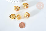 Pendentif Bola carillon d'harmonie doré perles 22x19mm, création bijoux de grossesse, création bijoux Vendu sans carillon, x1 G7798
