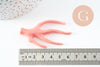 Pendentif Branche forme corail plastique rose 60mm, pendentif inspiré océan, x1 (G9749)