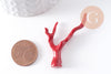 Pendentif Branche forme corail résine rouge 44.5mm, x1 (G10347)