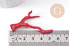 Pendentif Branche forme corail résine rouge 44.5mm, x1 (G10347)