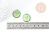 Pendentif Concombre zamac doré émail vert 26mm, création bijoux fruits, x1 G9004