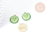 Pendentif Concombre zamac doré émail vert 26mm, création bijoux fruits, x1 G9004