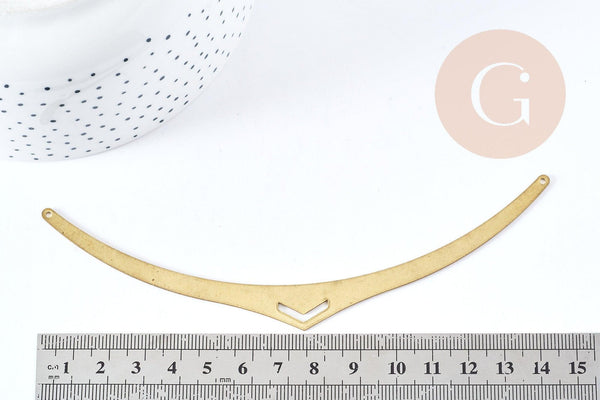 Pendentif Connecteur Ethnique laiton brut pour collier 14.3mm, création collier DIY x1 G8319