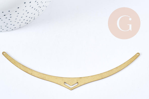 Pendentif Connecteur Ethnique laiton brut pour collier 14.3mm, création collier DIY x1 G8319