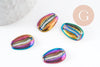 Pendentif Coquillage cauris zamac multicolore 19mm, coquillage zamac irisé multicolore , x1 (G7458)