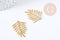 Pendentif Feuille fougère laiton brut 32mm, fabrication bijoux nature DIY, x1 G8967